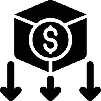 Deflation, Decrease, Price Glyph Solid Icon vector
