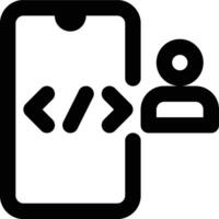 Mobile App, Developer, App Developer Outline Icon vector