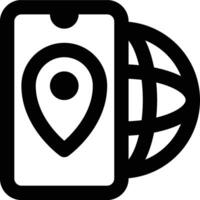 Ip Address, Location, Gps Outline Icon vector