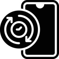 Real Time, Mobile, Smartphone Glyph Solid Icon vector