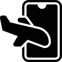 Airplane Mode, Airplane, Landing Page Glyph Solid Icon vector