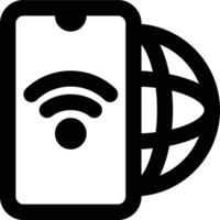 Internet, Mobile, Mobile Internet Outline Icon vector