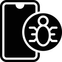 Mobile Bug, Mobile Debugging, Mobile Glyph Solid Icon vector