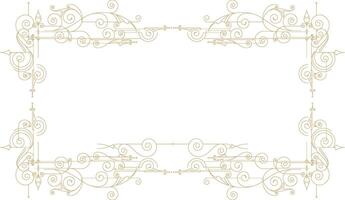 Golden frame with swirls and scrolls vector