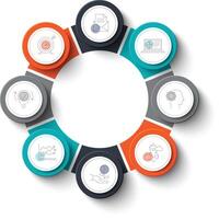 A circle with icons on it vector