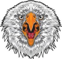An eagle head with open mouth and open beak vector