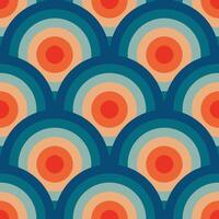 Retro pattern with orange, blue and green circles vector