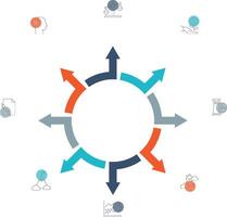 The circle of life diagram with arrows pointing to different directions vector