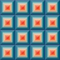 A blue and orange geometric pattern with squares vector