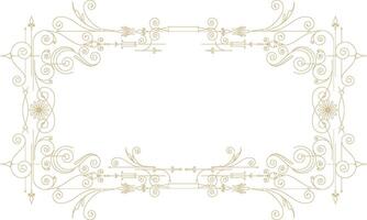 A golden frame with swirls and scrolls vector
