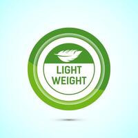 Light weight icon design illustration. Feather icon, Light weight label sign symbol, Green color button design vector