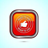 Ready to use icon design illustration, Ready to use badge label sign, Orange color square button design vector