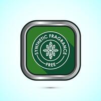 No synthetic fragrance icon design illustration. Synthetic fragrance free label sign symbol, Green color shadow button design vector