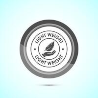 Light weight icon design illustration. Feather icon, Light weight label sign symbol, Gray color button design vector