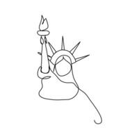 Continuous one-line drawing 4th of July Happy Independence Day vector