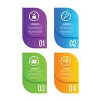 Financial modern infographic creative chart list editable 4 step options design vector