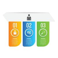 Creative 3 steps business concept infographic chart list minimalist modern design vector