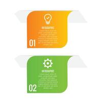 2 step concept editable template chart list infographic minimalist modern design vector