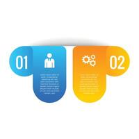 2 step business data editable financial infographic workflow layout modern chart list minimalist design vector