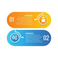 Modern 2 step options business growth concept chart list editable infographic design vector