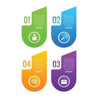 Business infographic 4 step parts or processes template minimalist chart list design vector
