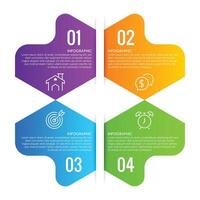 4 step modern editable infographic business chart list template design vector