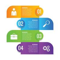 4 step infographic business data chart list editable template design vector