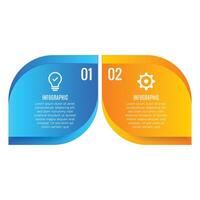 Modern business presentation 2 step infographic creative concept editable template design vector