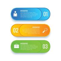 Editable infographic template modern chart list minimalist 3 step design vector