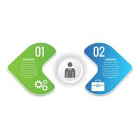 Business development modern concept editable infographic with icons template 2 step design vector