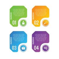 4 step creative infographic business concept modern chart list editable design vector