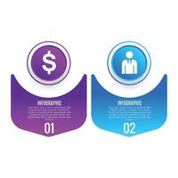 Creative infographic 2 step concept editable template chart list design vector
