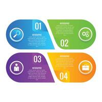 Business infographic 4 step concept editable template minimalist chart list design vector