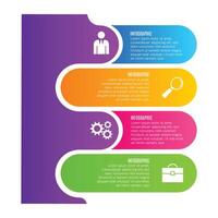 Chart list 4 step editable infographic template modern design vector