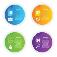 Simple modern 4 step business infographic template with icons creative design vector