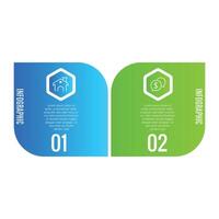 2 step modern concept layout editable business data infographic template design vector