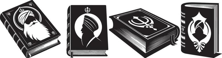 A set of four books with different designs vector
