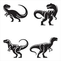 Four different dinosaurs on a white background vector