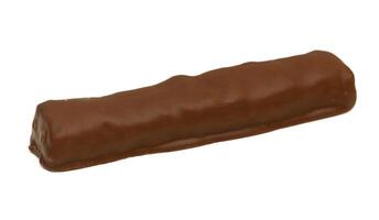 Delightful chocolate bar resting on a clean surface with smooth texture highligh photo