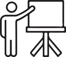 Business presentation icon, training and education symbol. vector