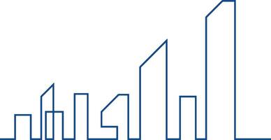 Minimal City Skyline Line Art. vector