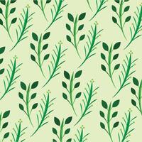 Seamless Green Botanical Leaf Pattern Background. vector
