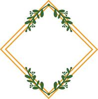 Botanical Geometric Frame with Leaves. vector