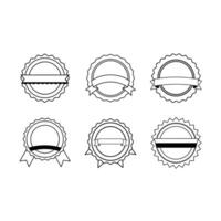 Circular Badge Ribbon Retro Emblem Label Design Element vector