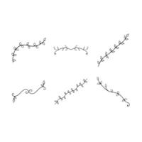 Thin Vine Divider Illustration Elegant Botanical Line Separator Design vector