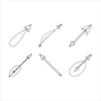 Dashed Arrow Illustration Minimal Line Art Design for Graphic Projects vector