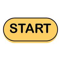 Yellow start button with black letters on white background. vector