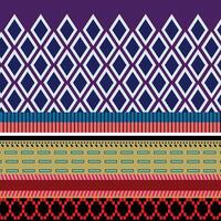 a pattern with geometric shapes and colors border vector