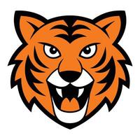 The tiger head logo is shown on a white background vector