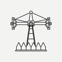 Center pivot irrigation system on white background vector